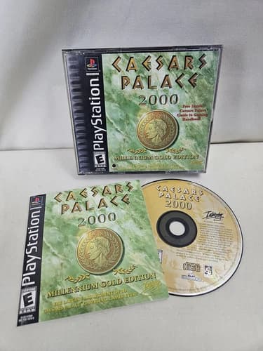 Caesar's Palace 2000 -Sony PlayStation PS1- CIB Complete Tested Video Game