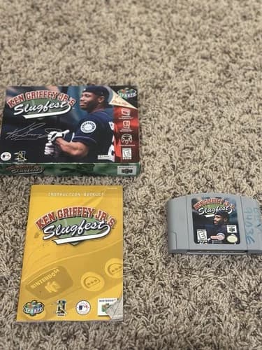Ken Griffey Jr.'s Slugfest (Nintendo 64 N64) Complete CIB - Tested - Authentic