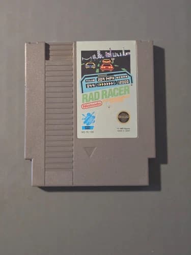 Retro Original Nintendo NES Rad Racer Authentic Game - Tested and Working