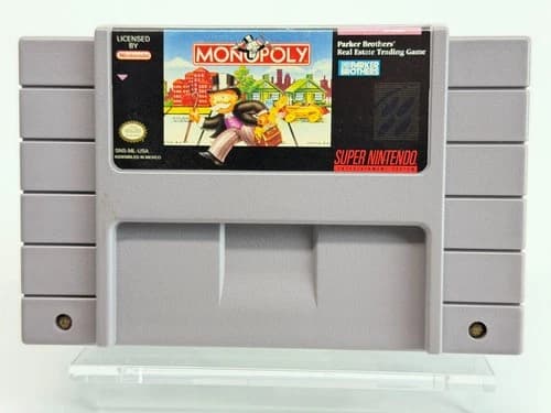 Monopoly (Super Nintendo SNES) Video Game Cartridge Authentic & Tested