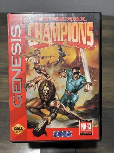 Eternal Champions Sega Genesis (1993) Authentic CIB Complete with manual Works!