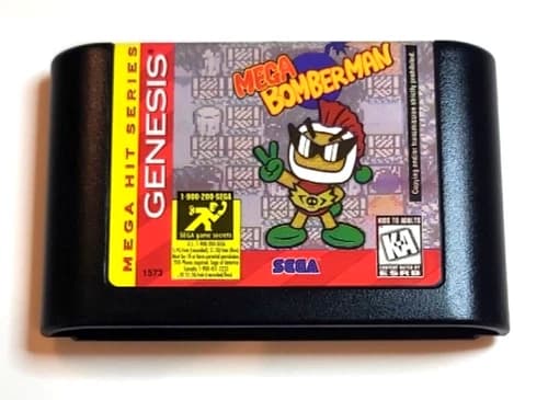 Mega Bomberman (Sega Genesis, 1994) Cartridge Only Cleaned & Tested Works Mint