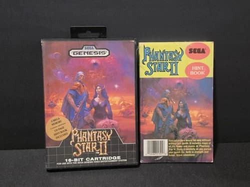 Phantasy Star II (2) - Sega Genesis - CIB No Map, Tested and Working W/hint book