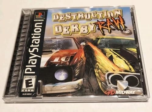 Destruction Derby Raw Sony PlayStation 1 PS1 Black Label CIB Tested Working 2000