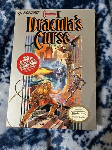 Castlevania III Dracula’s Curse NES CIB Complete w/ Styrofoam TESTED Nintendo