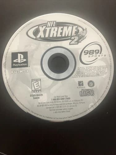 NFL Xtreme 2 (Sony PlayStation 1, 1999) Disc Only Tested Scratches