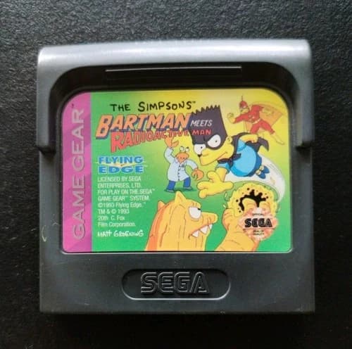 The Simpsons: Bartman Meets Radioactive Man Sega Game Gear 1993 Cartridge Only