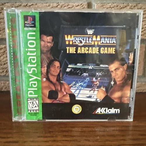 WWF WrestleMania: The Arcade Game (Sony PlayStation 1, 1995) COMPLETE IN BOX CIB