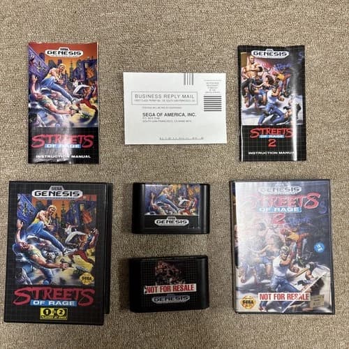 Streets of Rage And Streets of Rage 2 Sega Genesis CIB - Tested, Works