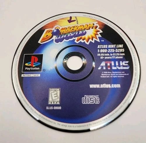 Bomberman World (Sony PlayStation 1, 1998) Disc Only Authentic PS1 Tested