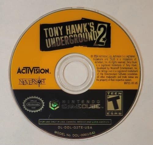 2003 Tony Hawk’s Underground 2 Nintendo GameCube Loose Disc Only Tested & Works