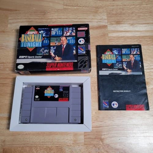 ESPN Baseball Tonight SNES Super Nintendo Ent Sys, 1994 CIB w Manual - Tested