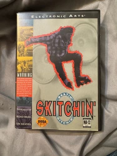 Skitchin' (Sega Genesis, 1993) Complete with Box and Manual