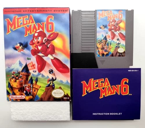 Mega Man 6 (Nintendo NES, 1994) COMPLETE CIB Authentic Tested & Cleaned!