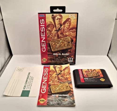 Operation Europe Path to Victory 1939-1945 Sega Genesis CIB! NICE LOOK!