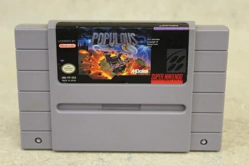 Populous - Nintendo SNES, 1991 (Cartridge Only) *Pre-owned* FREE SHIPPING