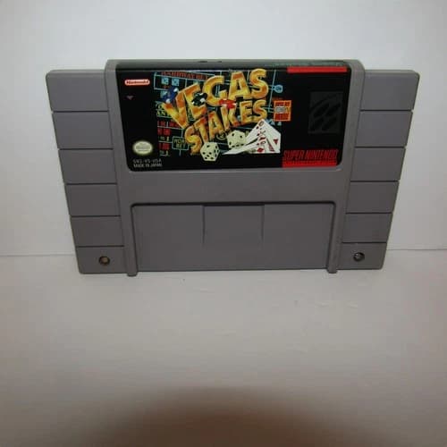 Vegas Stakes Super Nintendo SNES Game Cartridge Only Tested Torn Back Label