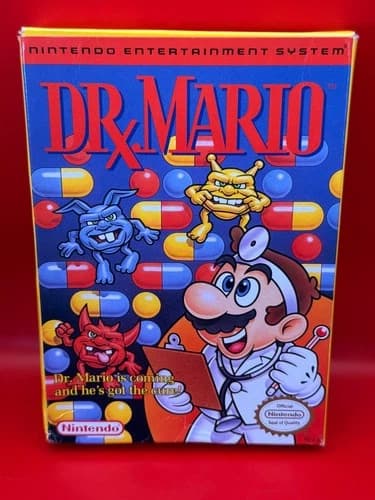 NES Dr. Mario Complete in Box with Manual, Sleeve, Styrofoam insert