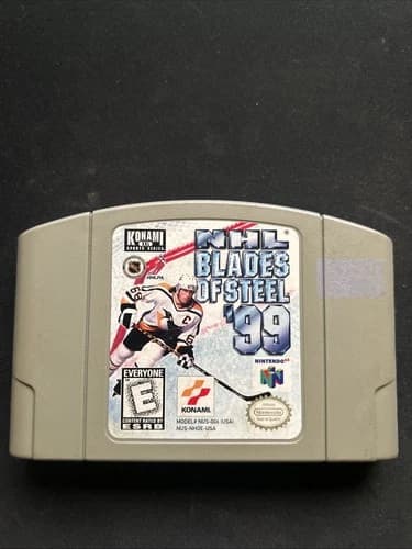 NHL Blades of Steel '99 (Nintendo 64, N64 1999) -AUTHENTIC- TESTED - WORKING -