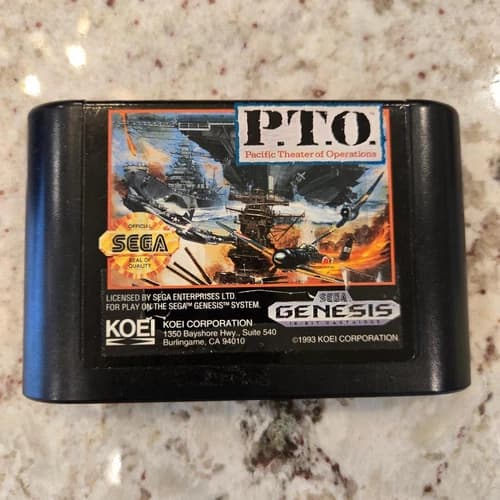 P.T.O. Pacific Theater Operations Sega Genesis Cart Only!