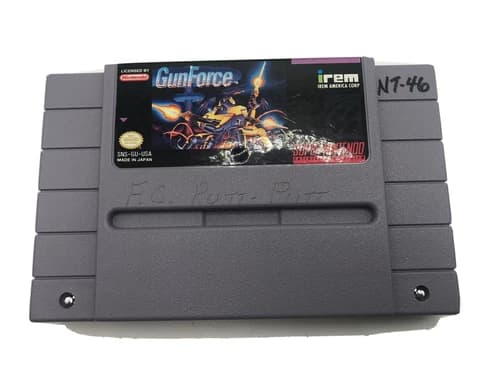 SNES GunForce Gun Force - Cartridge Tested Authentic 1991 Former Rental Game