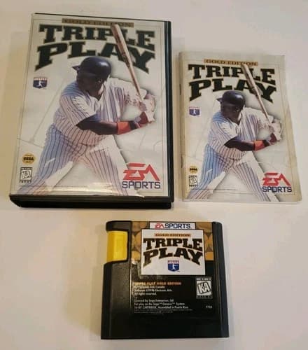 Triple Play Gold Edition (Sega Genesis, 1996) CIB Manual Tested