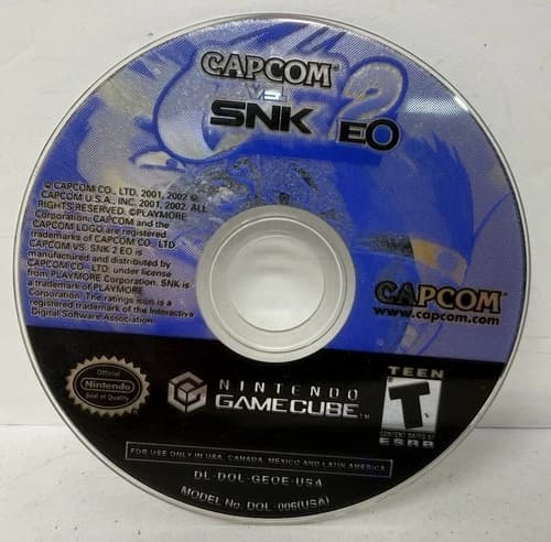 Capcom vs SNK 2 EO (Nintendo GameCube, 2001) disc only - tested
