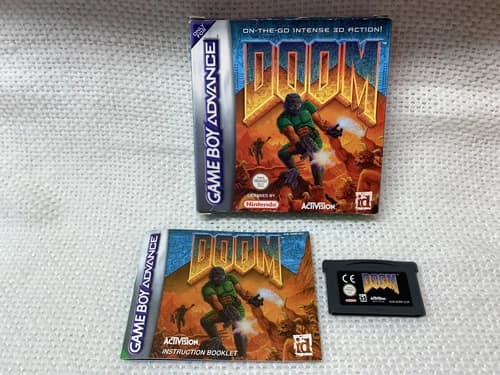 GBA Game Boy Advance Doom COMPLETE! video game Activision CIB 1993/2001 🔫