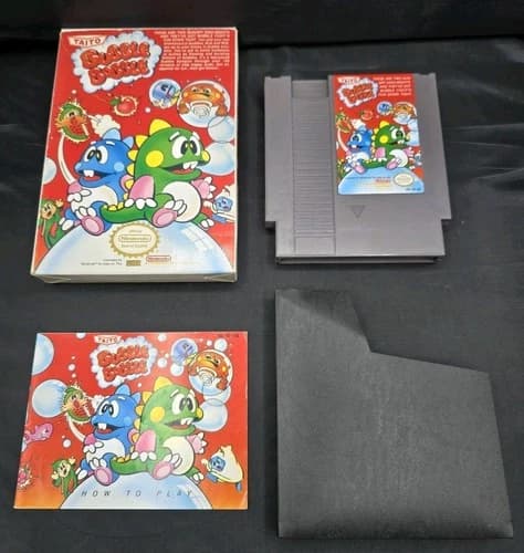 Bubble Bobble (Nintendo NES, 1988) Complete CIB Box Manual Tested Authentic