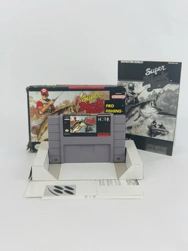 Super Black Bass Super Nintendo SNES 1991 Complete CIB Authentic Game - Tested