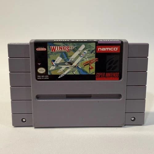 Wings 2 Aces High Super Nintendo SNES Namco Flight Combat Game Cartridge