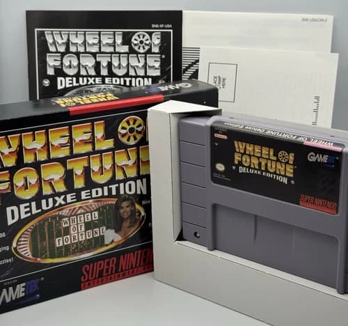 Wheel Of Fortune Deluxe Edition (Super Nintendo SNES, 1991) CIB w/ Reg Card, Man