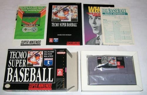 Tecmo Super Baseball (Super Nintendo, 1994) 100% Complete!! SNES