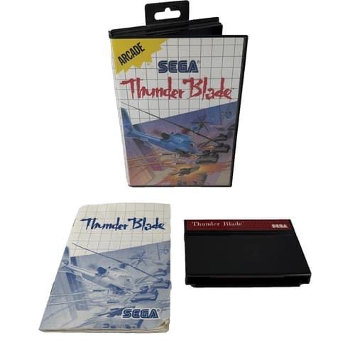 Thunder Blade (Sega Master System, 1988) Complete, Manual Excellent