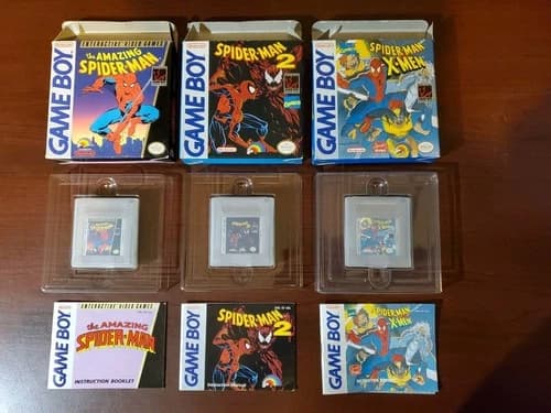 Original Nintendo Game Boy Amazing Spider-Man Spiderman 2, X-Men Complete In Box