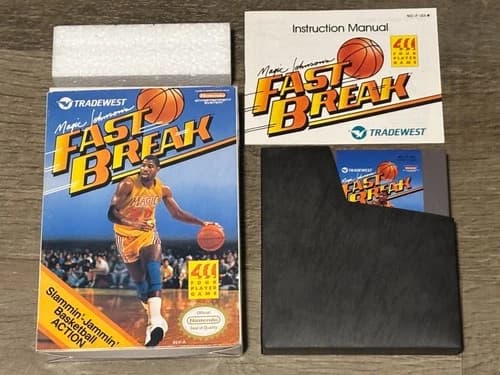Magic Johnson's Fast Break Nintendo Nes Complete CIB Good Condition Authentic