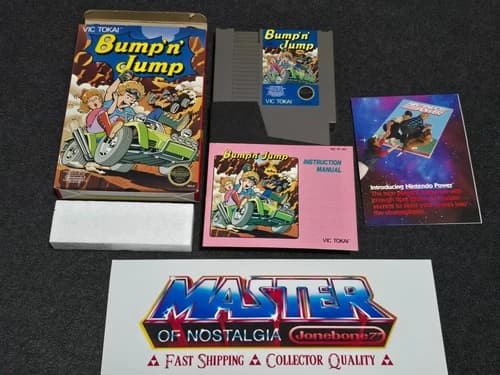 NES Nintendo BUMP 'N' JUMP Complete CIB Box Game Vic Tokai Rare