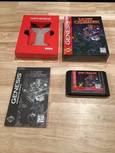 Light Crusader Sega Genesis Cardboard Case CIB Complete TESTED