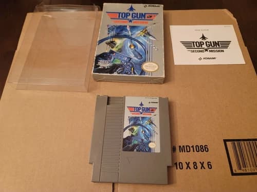 Top Gun: The Second Mission (Nintendo NES, 1990) Cart Box Manual - Tested!