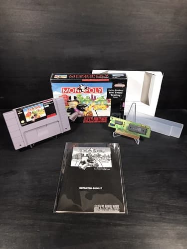 Monopoly (Super Nintendo SNES, 1992) CIB, Authentic And Tested