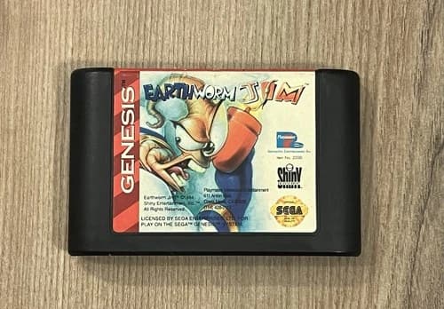Earthworm Jim (Sega Genesis, 1994) Cartridge Only Authentic Tested Works