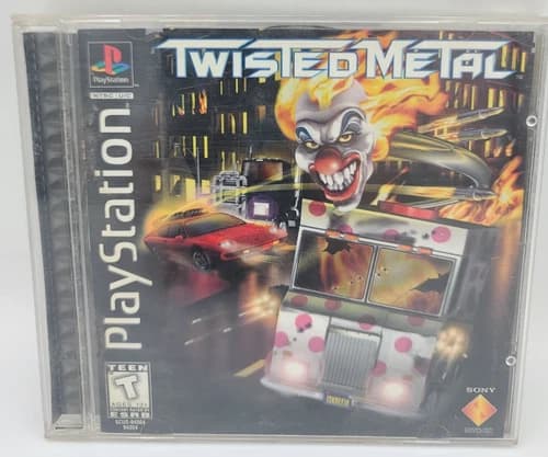 Twisted Metal PlayStation 1 PS1 Complete Black Label Retro CBI Video Game Rare