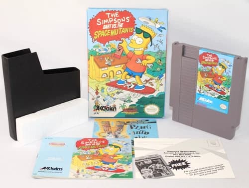 The Simpsons: Bart vs The Space Mutants NES Complete CIB! Very Nice w/ RARE REG!