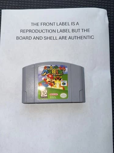 Super Mario 64 Nintendo 64 N64 - Authentic - Working - FRONT LABEL REPLACED