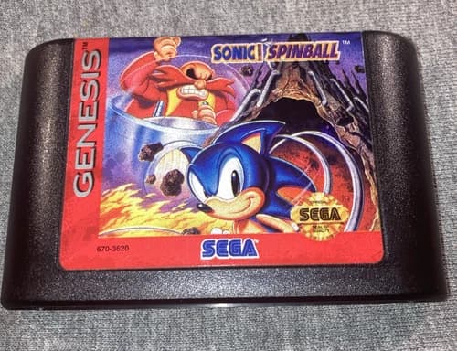 Sonic The Hedgehog Spinball Sega Genesis 1993 Vintage Video Game CARTRIDGE ONLY