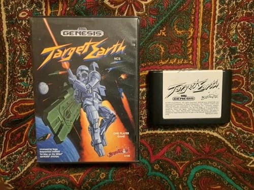 Target Earth (Sega Genesis, 1990) Complete W/ Case & Manual CIB CLEANED & TESTED