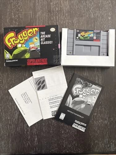 Frogger Super Nintendo SNES COMPLETE IN BOX Manual Registration CIB Exc Cond