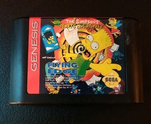 The Simpsons: Bart's Nightmare Sega Genesis Cartridge Only Authentic