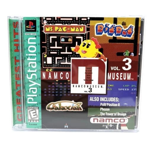 PS1 Namco Museum Volume 3 Sony PlayStation 1 Greatest Hits W/ Registration Card