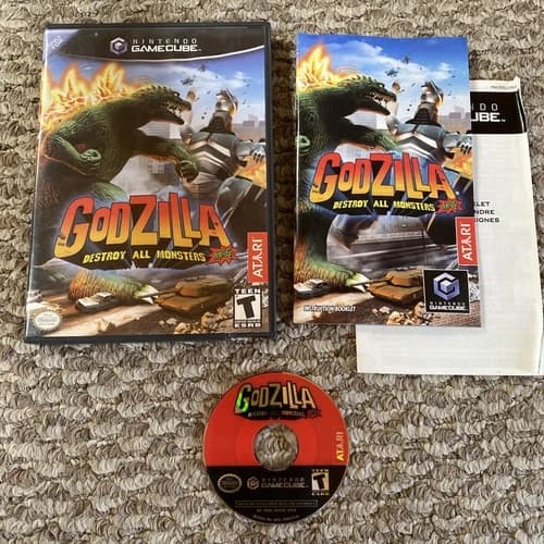 Godzilla: Destroy All Monsters Melee Nintendo GameCube CIB Complete Black Label